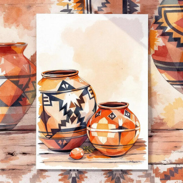 New Mexico Native American Designs, Aztec Pottery - Magnet
