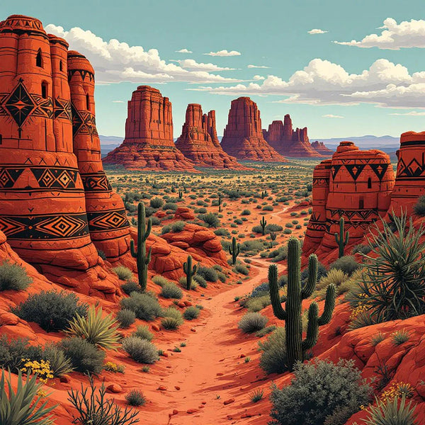 Aztec Scenery, New Mexico Landscape - Magnet