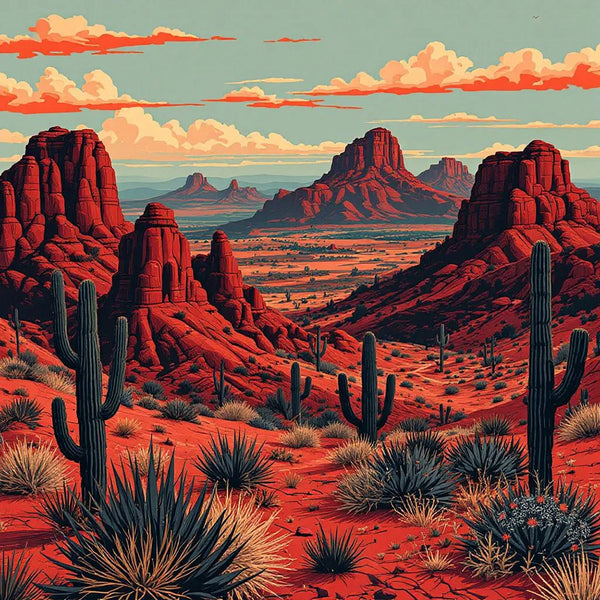 Aztec Scenery, New Mexico Landscape - Magnet