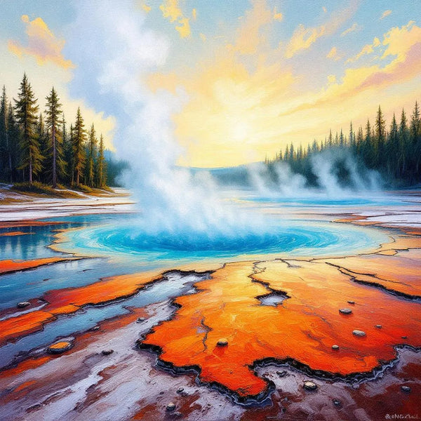 Yellowstone National Park, Geothermal Hot Pot - Magnet